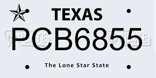 PCB6855 Texas License Plate