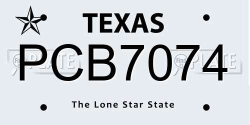 PCB7074 Texas License Plate