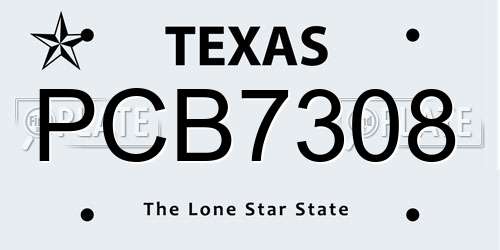 PCB7308 Texas License Plate