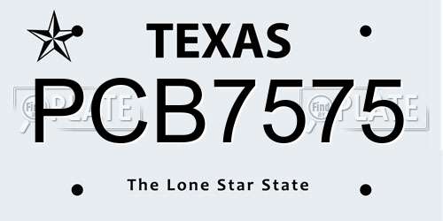 PCB7575 Texas License Plate