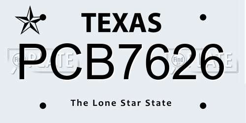 PCB7626 Texas License Plate