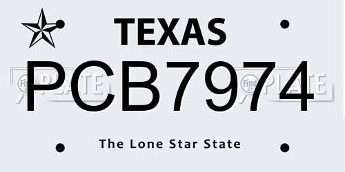 PCB7974 Texas License Plate
