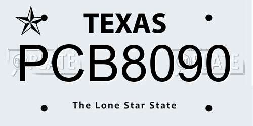 PCB8090 Texas License Plate