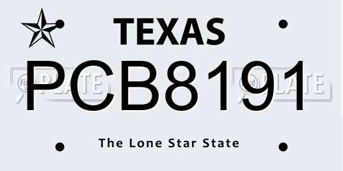 PCB8191 Texas License Plate
