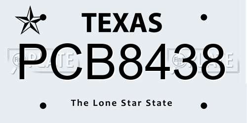 PCB8438 Texas License Plate