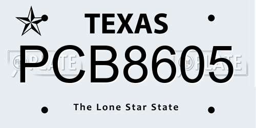 PCB8605 Texas License Plate