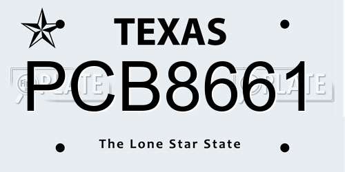 PCB8661 Texas License Plate