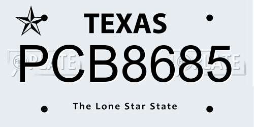 PCB8685 Texas License Plate