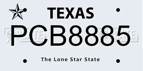 PCB8885 Texas License Plate