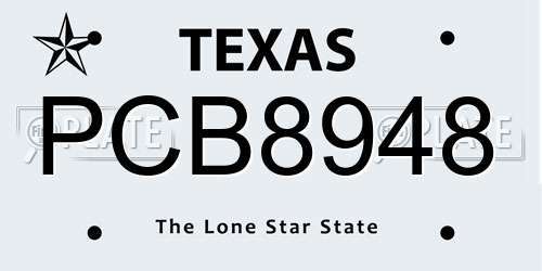 PCB8948 Texas License Plate