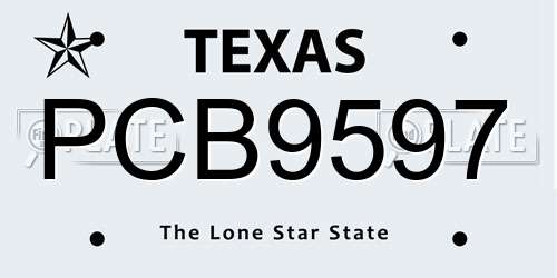 PCB9597 Texas License Plate