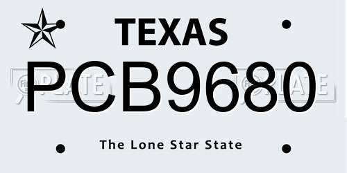 PCB9680 Texas License Plate