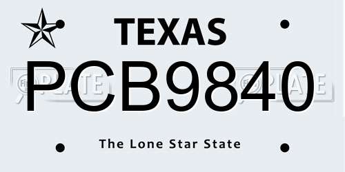 PCB9840 Texas License Plate