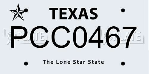 PCC0467 Texas License Plate