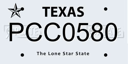 PCC0580 Texas License Plate