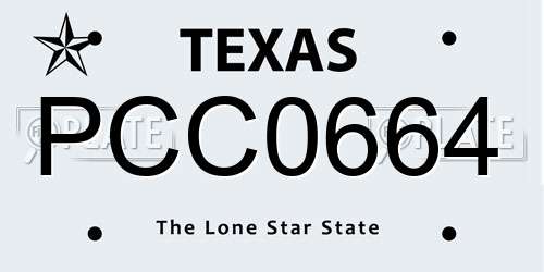 PCC0664 Texas License Plate