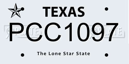 PCC1097 Texas License Plate