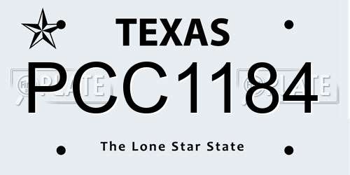 PCC1184 Texas License Plate