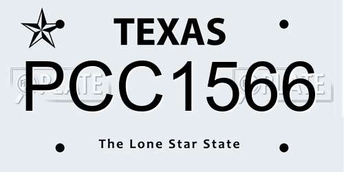 PCC1566 Texas License Plate