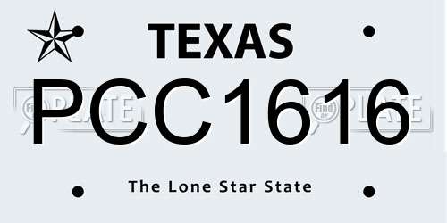 PCC1616 Texas License Plate