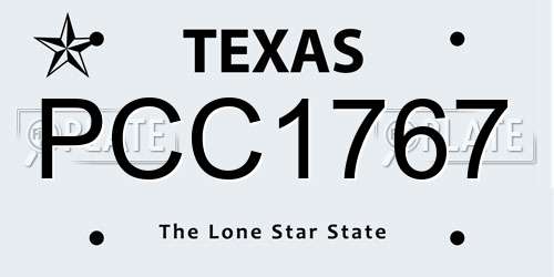 PCC1767 Texas License Plate