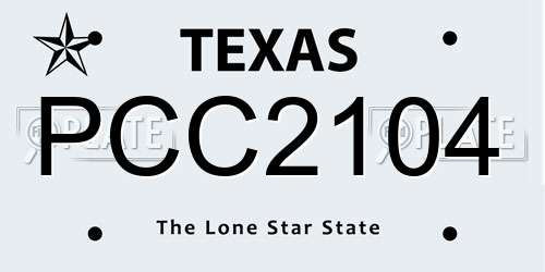 PCC2104 Texas License Plate