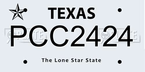 PCC2424 Texas License Plate