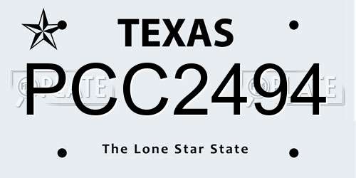 PCC2494 Texas License Plate
