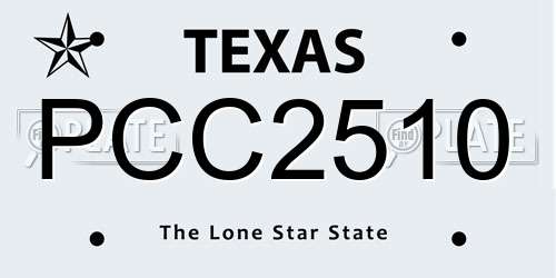 PCC2510 Texas License Plate