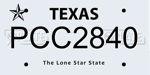 PCC2840 Texas License Plate