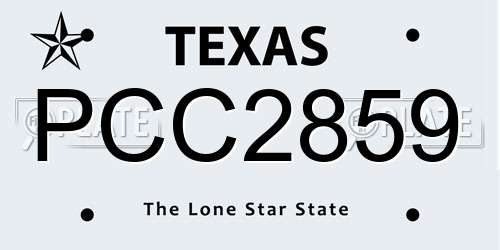 PCC2859 Texas License Plate