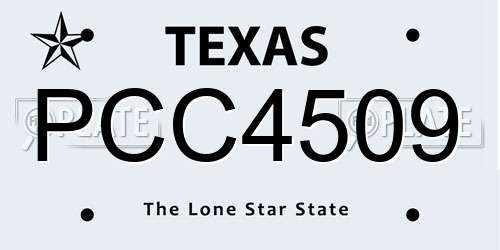 PCC4509 Texas License Plate
