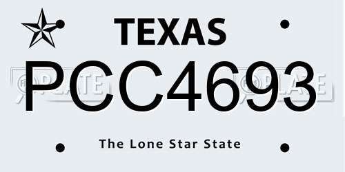PCC4693 Texas License Plate