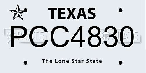 PCC4830 Texas License Plate