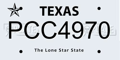 PCC4970 Texas License Plate