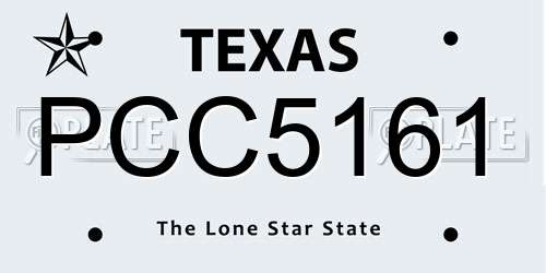 PCC5161 Texas License Plate