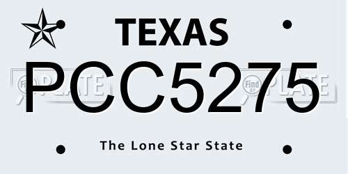 PCC5275 Texas License Plate