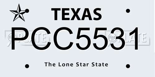 PCC5531 Texas License Plate
