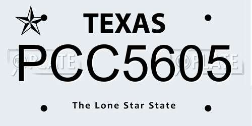PCC5605 Texas License Plate