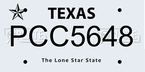 PCC5648 Texas License Plate