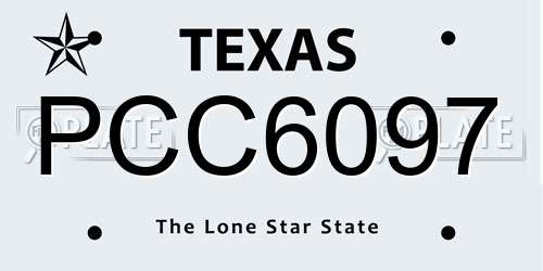 PCC6097 Texas License Plate