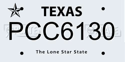 PCC6130 Texas License Plate