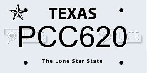 PCC620 Texas License Plate