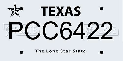 PCC6422 Texas License Plate