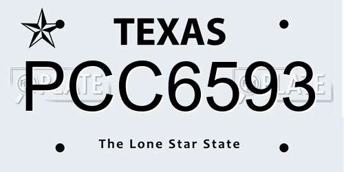 PCC6593 Texas License Plate