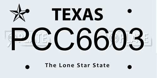 PCC6603 Texas License Plate