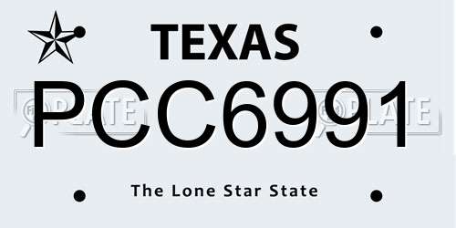 PCC6991 Texas License Plate