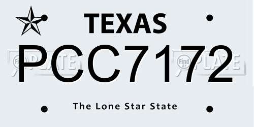 PCC7172 Texas License Plate