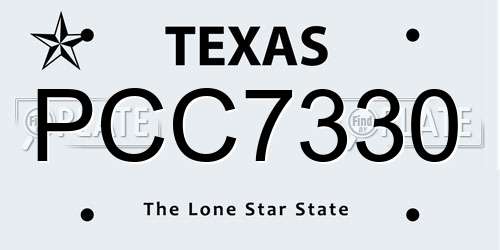 PCC7330 Texas License Plate