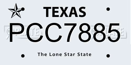 PCC7885 Texas License Plate